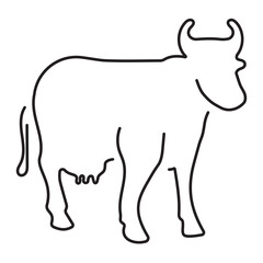 cow icon isolated on white background, vector illustration.