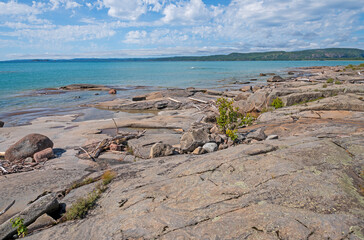 Remote Rocky Shore on the Great Lakes