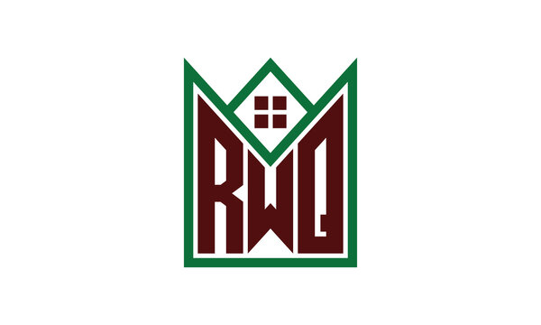 RWQ initial letter builders real estate logo design vector. construction, housing, home marker, property, building, apartment, flat, compartment, business, corporate, house rent, rental, commercial
