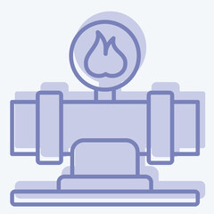 Icon Gas Pipeline. related to Nuclear symbol. two tone style. simple design editable. simple illustration