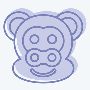 Icon Monkey. related to Animal symbol. two tone style. simple design editable. simple illustration