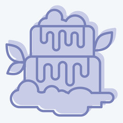 Icon Falls. related to Argentina symbol. two tone style. simple design editable. simple illustration