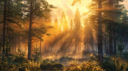 Embrace the warmth of rustic pine, illuminated by the gentle rays of sunset.