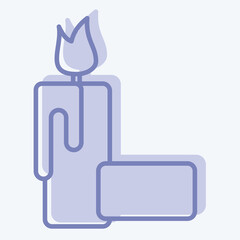Icon Candle. related to Apiary symbol. two tone style. simple design editable. simple illustration
