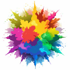 Multicolor powder explosion on White background	