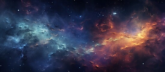 Captivating image featuring a vivid nebula filled with twinkling stars in the vast expanse of space - obrazy, fototapety, plakaty