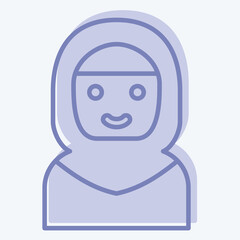 Icon Arab Women. related to Saudi Arabia symbol. two tone style. simple design editable. simple illustration