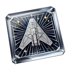 Spaceship Badge Emblem.