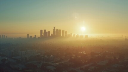 Clean Air Champions Cinematic shots of urban skylines free from air pollution illustrating the benefits of transitioni AI generated illustration - obrazy, fototapety, plakaty