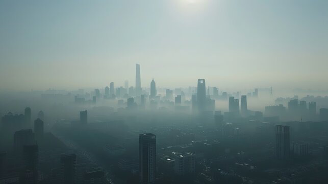 Clean Air Champions Cinematic shots of urban skylines free from air pollution illustrating the benefits of transitioni AI generated illustration