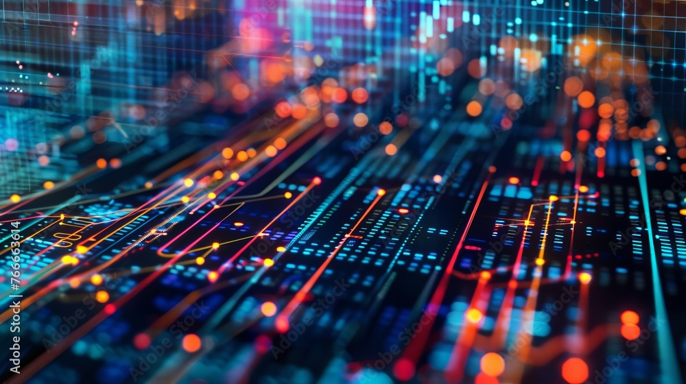 Poster cryptocurrency market analysis tools detailed photographs of data analytics and visualization tools 