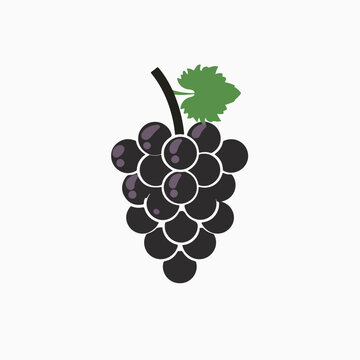 Grapes icon of glyph style design vector template f