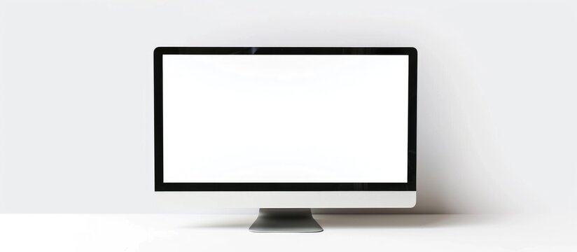 Computer monitor showing a blank white screen, isolated on a white background with clipping path.