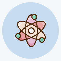 Icon Atomic Energy. suitable for education symbol. flat style. simple design editable. design template vector. simple illustration
