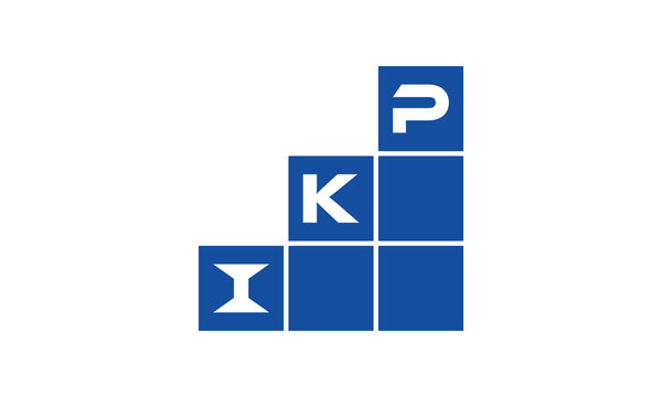 IKP initial letter financial logo design vector template. economics, growth, meter, range, profit, loan, graph, finance, benefits, economic, increase, arrow up, grade, grew up, topper, company, scale