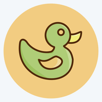 Icon Duck Toy. suitable for Kids symbol. flat style. simple design editable. design template vector. simple illustration