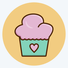 Icon Muffin. suitable for Bakery symbol. flat style. simple design editable. design template vector. simple illustration