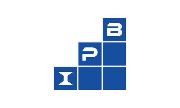 IPB initial letter financial logo design vector template. economics, growth, meter, range, profit, loan, graph, finance, benefits, economic, increase, arrow up, grade, grew up, topper, company, scale