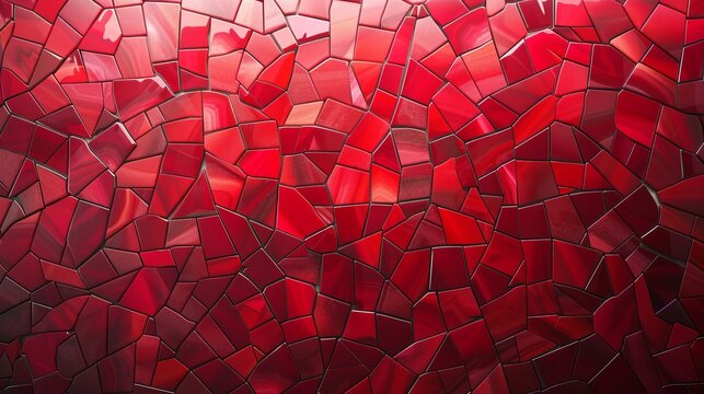 A mosaic background illuminated in red light, presented in vector format for a bold and impactful design