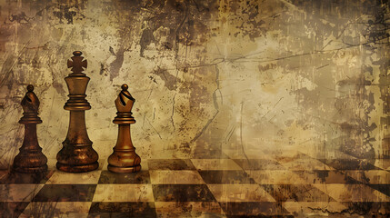 Vintage chess themed background, chess wallpaper, chess game