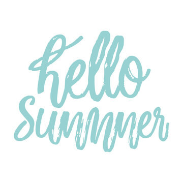 Hello summer hand drawn vector text . Modern lettering banner poster template background, Sale, offer, AD, wallpaper, flyers, invitation, posters, brochure, voucher discount. handwritten typography.