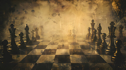 Vintage chess themed background, chess wallpaper, chess game