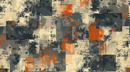 An abstract grunge pixel seamless pattern, available in a raster version for a textured and detailed appearance - obrazy, fototapety, plakaty