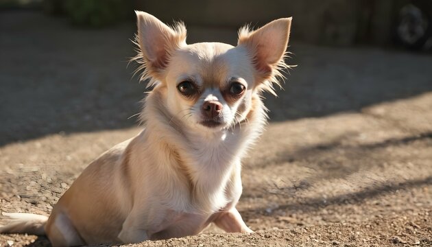 A Chihuahua Sitting In A Patch Of Sunlight