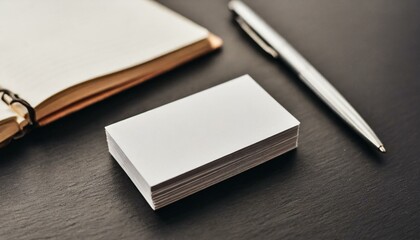 Business Card Mockup for Personal Promotion - Flatlay Template for Business Cards - Organized Decorative Desk