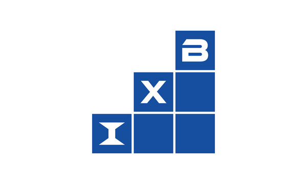 IXB initial letter financial logo design vector template. economics, growth, meter, range, profit, loan, graph, finance, benefits, economic, increase, arrow up, grade, grew up, topper, company, scale