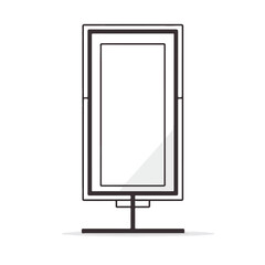 Linear stand mirror frame icon isolated on white ba