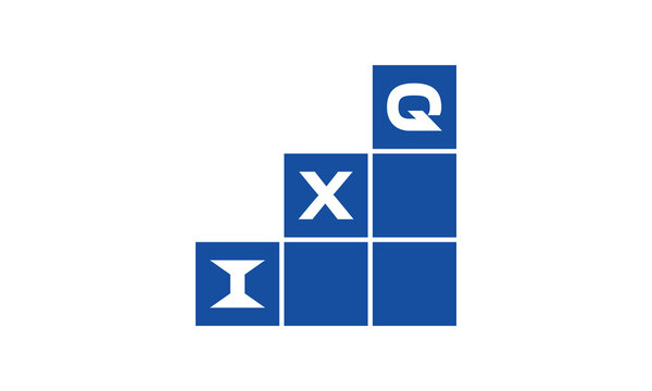 IXQ initial letter financial logo design vector template. economics, growth, meter, range, profit, loan, graph, finance, benefits, economic, increase, arrow up, grade, grew up, topper, company, scale