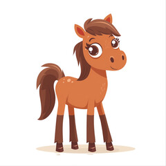 Cute Funny Cartoon Horse, Illustration for Children Book, Generative AI