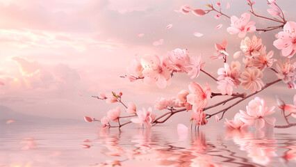 The Gentle Sway of Peach Blossoms in the Breeze