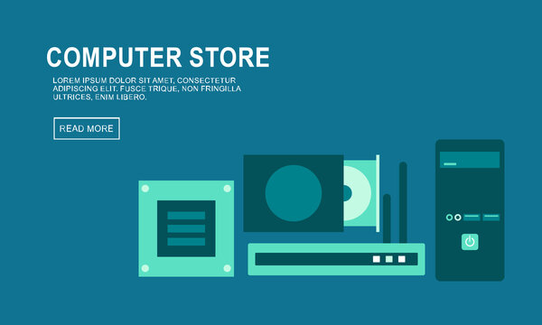 Computer banners logo. Computer store logo