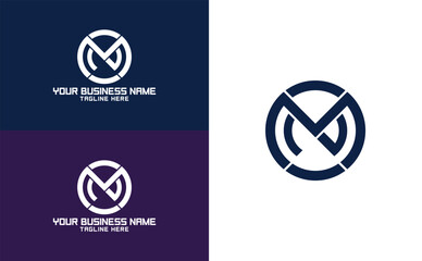 Circle MN logo design or NM circular logo