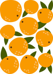 Orange Fruits Pattern Background