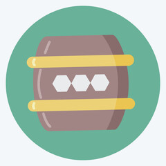 Icon Barrel. suitable for Bee Farm. Flat Style. simple design editable. design template vector. simple illustration