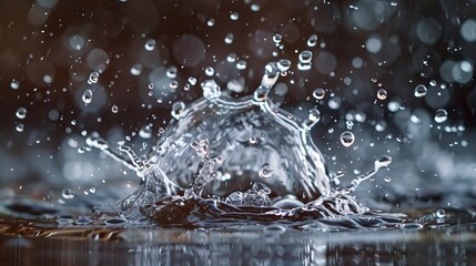 Speedy Splashes Professional captures of water splashing and droplets flying through the air frozen in fast motion capturing th  AI generated illustration