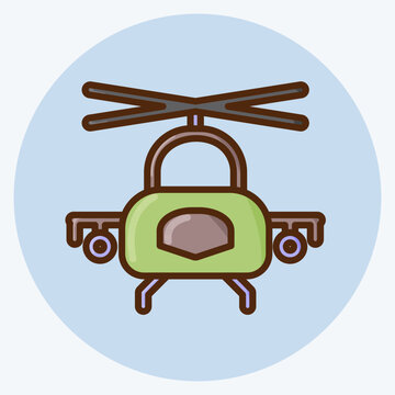 Icon Military Helicopter. suitable for Education symbol. flat style. simple design editable. design template vector. simple illustration