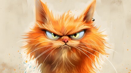 angry cartoon cat illustration