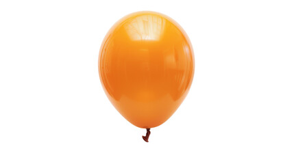 Floating orange balloon on transparent background