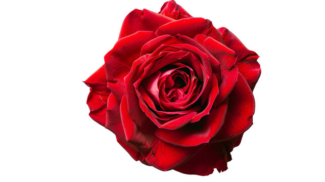 Red rose on transparent background
