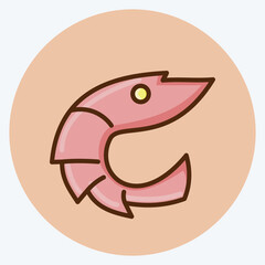 Icon Shrimp. suitable for Meat. flat style. simple design editable. design template vector. simple illustration
