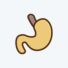 Icon Stomach. suitable for education symbol. flat style. simple design editable. design template vector. simple illustration