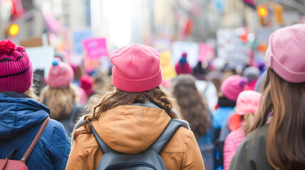 Women Marching in Pink Hats A Symbol of Solidarity and Political Activism