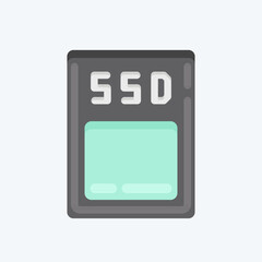 Icon SSD. suitable for Computer Components symbol. flat style. simple design editable. design template vector. simple illustration