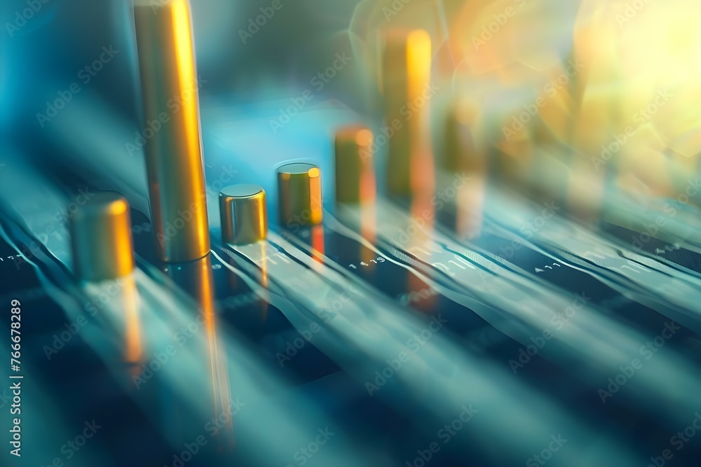 Poster visualize investment returns growth over time with a bar chart or line graph to highlight successful
