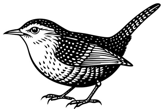 recommend clip art: wren silhouette vector illustration