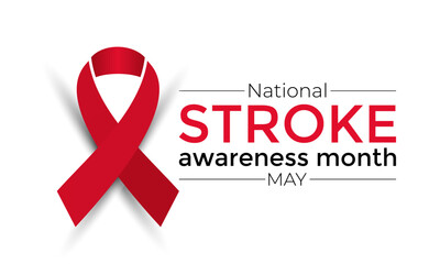 National Stroke awareness month is observed each year during May. Template for background, banner, card, poster design. Vector EPS10 illustration.